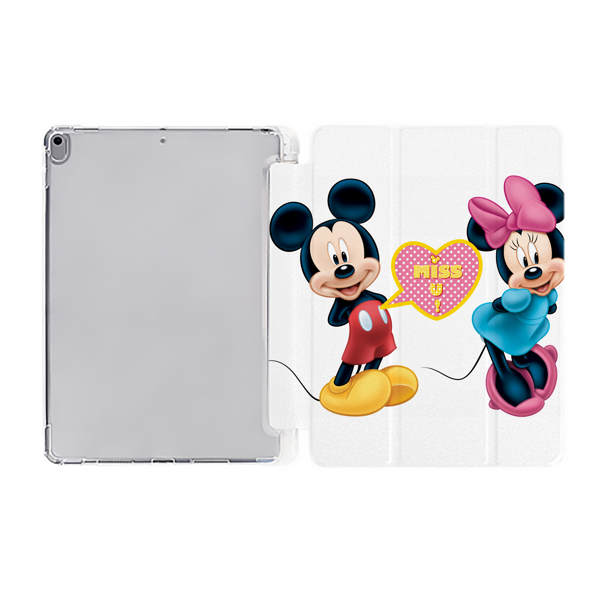 （画像用） ミッキーマウス Mickey Mouse IPad ケース ペン収納付き 三つ折りスタンド PUレザー×シリコン 対応機種9.5/10.5/10.9インチ